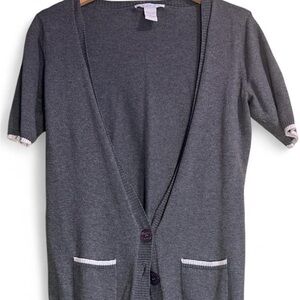 Charlotte Russe Charcoal Cardigan with Button Accents